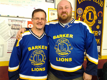 Barker Lions Club Past Presidents Scott Ecker and Kevin Bittner show